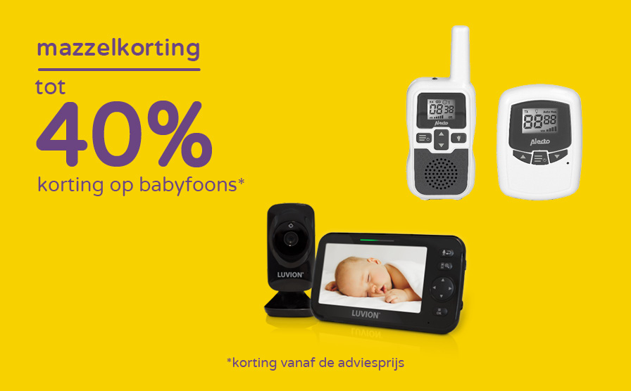 tot 40% korting op babyfoons