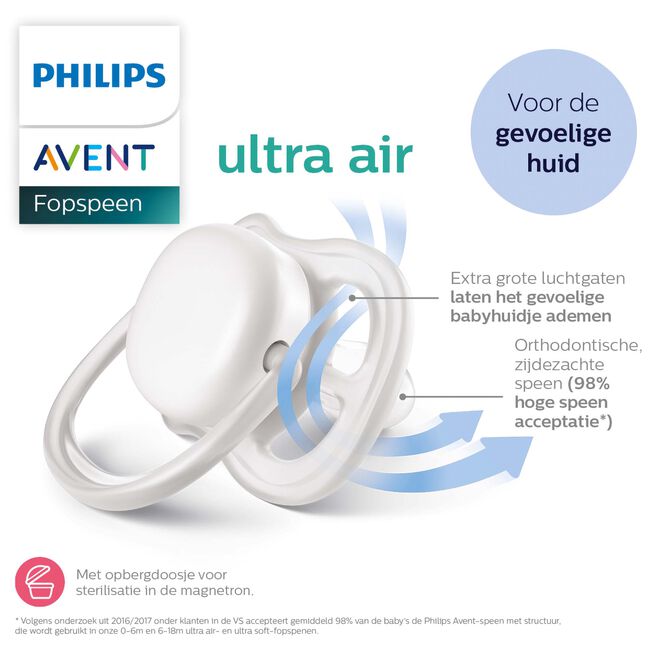 Philips Avent Ultra Air fopspeen 6-18 mnd 2-pack