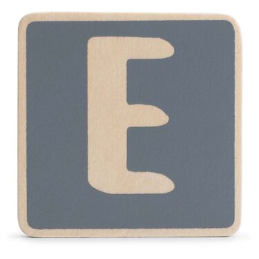 Prénatal houten namentrein letter E - Stonegrey
