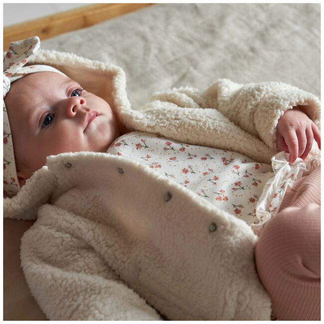 Getuigen Gewend aan Kwestie Prénatal newborn teddy jas Wit Lange mouwen Uni