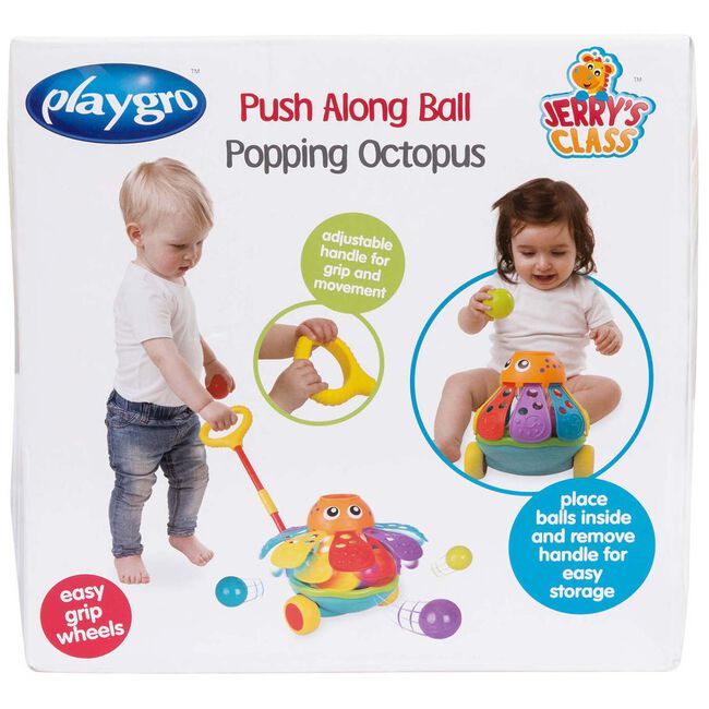 Playgro push alang ball popping octopus