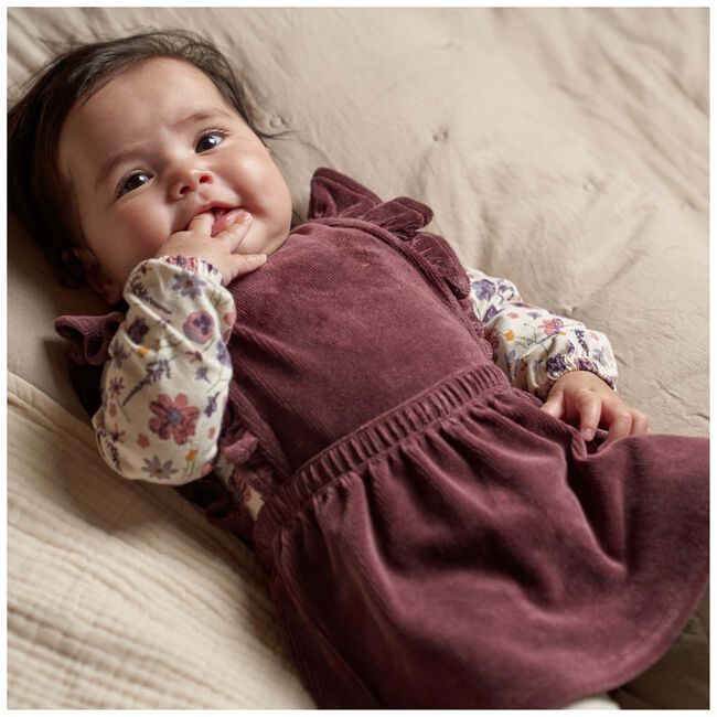 Prénatal newborn jurk rib velours