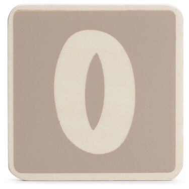 Prénatal houten namentrein letter O - Taupebrown