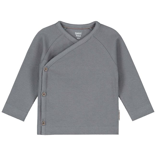 Sweet Petit Mini overslagshirt rib - Light Graphite Grey