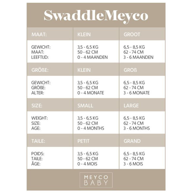 Meyco Branches swaddle 0-3 maanden sand