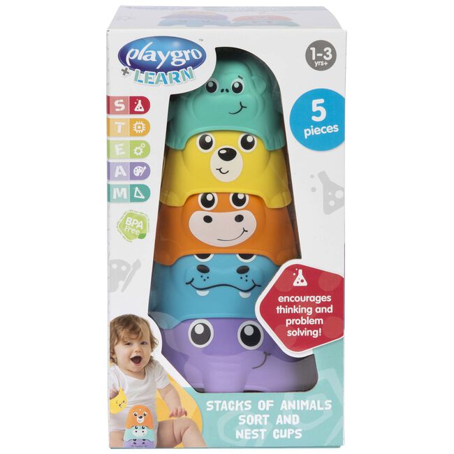 Playgro stapelbekers dieren - stack cups animals