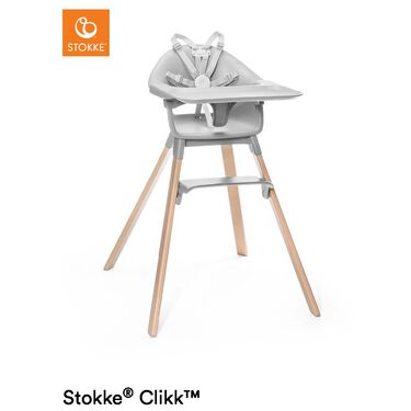Stokke Clikk High Chair inclusief Travel bag en placemat - Stonegrey