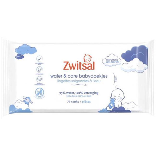Zwitsal Water & Care Babydoekjes (12x75 stuks)