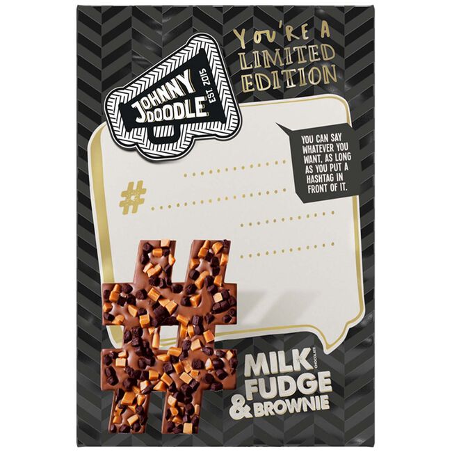 Johnny Doodle Hashtag Milk Fudge Brownie reep 150g - 