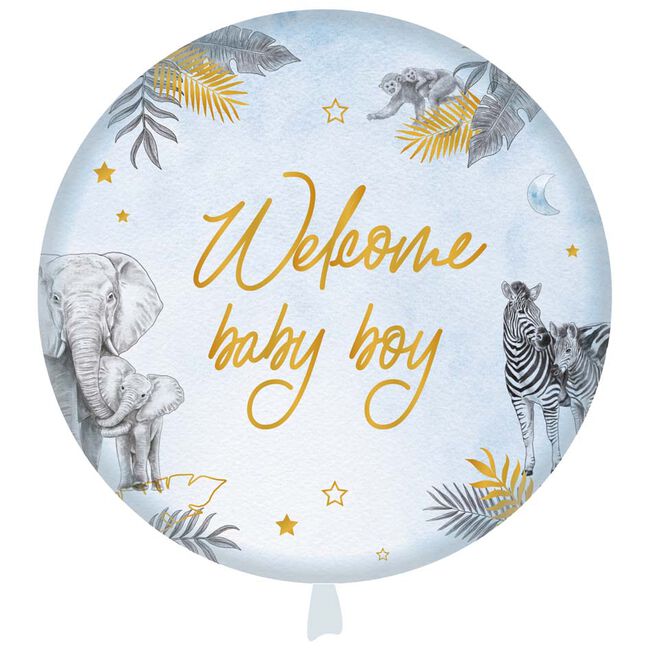 Folieballon baby safari Welcome baby boy