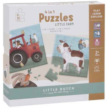 Little Dutch 4in1 puzzel Little Farm