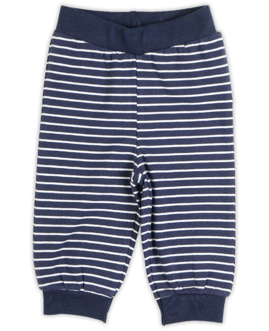 Prenatal jongens newborn broekje streep donker blauw