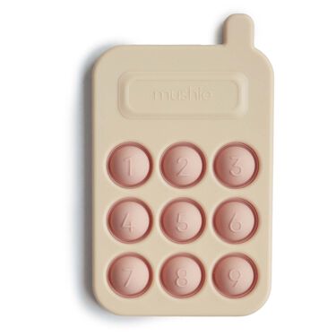 Mushie press toy telefoon - Light Pink