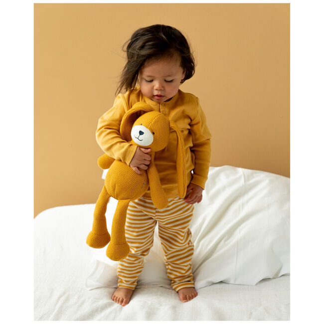 Prénatal knuffel konijn little knits - Light Yellow Brown