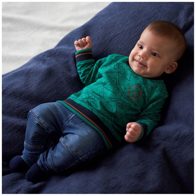 Play All Day baby sweater - Leaf Gree