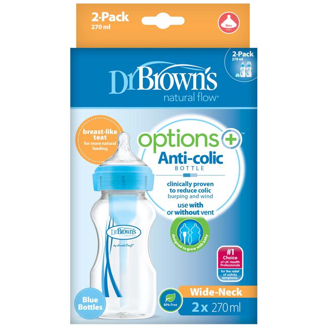 Dr. Brown's Options+ Brede hals fles 270ml 2-pack - Blue