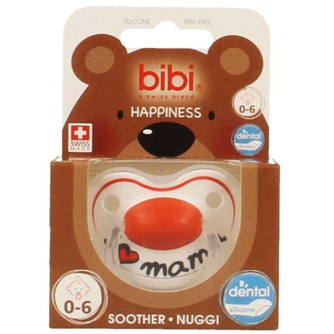 Bibi fopspeen Happiness 'I love mama' 0-6 maanden