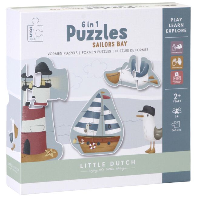 Little Dutch 6-in-1 puzzel Sailors Bay
